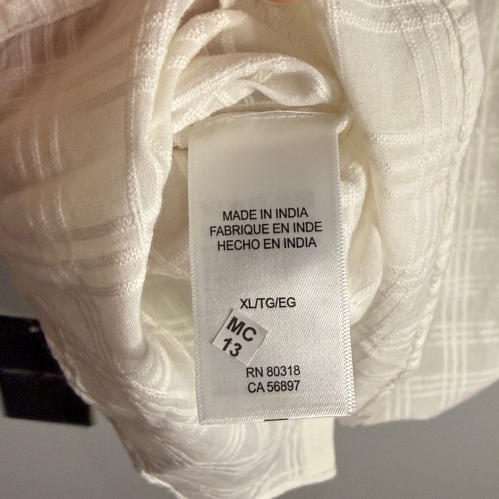 NWT Lucky Brand Grid Plaid Short Sleeve Cotton Button-Up Shirt XL * as is - Picture 7 of 10